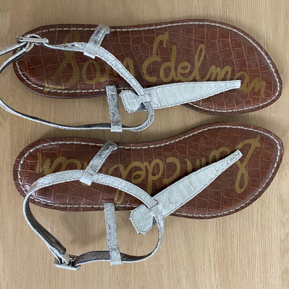 Sam Edelman Silver Gigi Thong Sandals